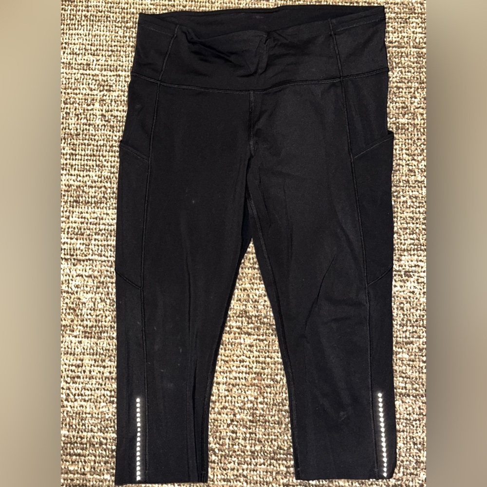Women’s Lululemon Black Fast and Free Crop leggings.  Size 10.  Only $25